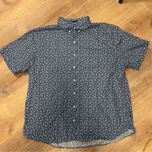 RYE By Hawker Rye Men's Blue Patterned Short Sleeve Shirt 3XLT